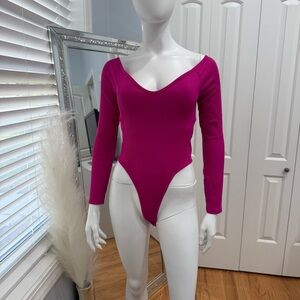 Vibrant Pink Long Sleeve Bodysuit